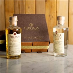 Confezione Regalo Cassetto - Grappa di Barolo con 2 Calici Degustazione -  Sibona